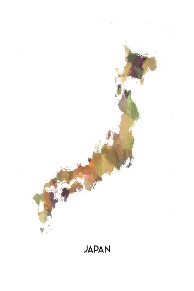 Kaart van Japan - fotokunst von Karl Johansson