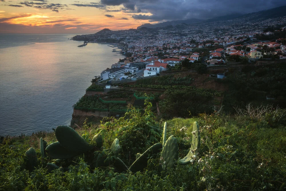 Madeira hoofdstad Funchal in de schemering - Fineart fotografie door Jean Claude Castor