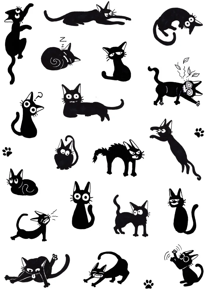 Black cat Moods - Fineart fotografie door Katherine Blower