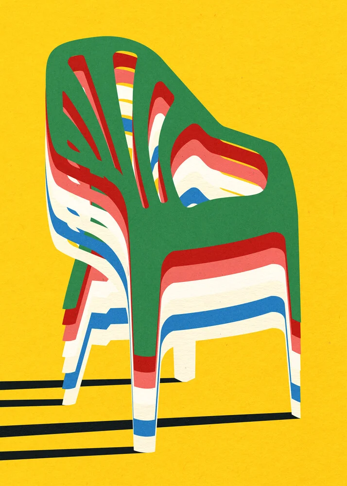 Stapel plastic stoelen - fotokunst von Rosi Feist