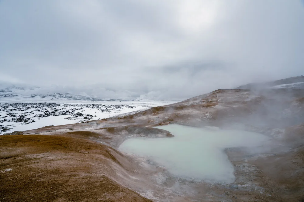 Winterlicher Leirhnjukur Vulkan - fotokunst van Marvin Kronsbein