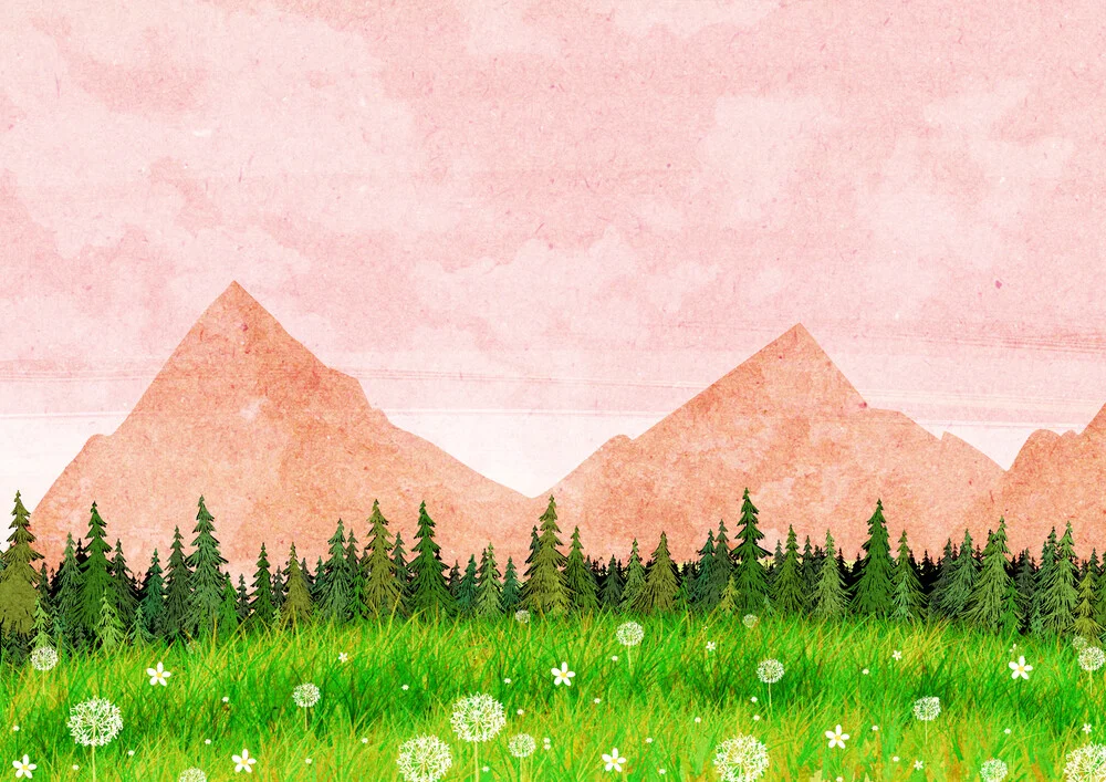 Pink Mountains - Fineart fotografie door Katherine Blower