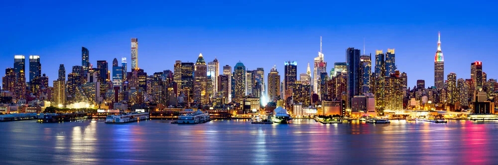 New York City skyline bij nacht - Fineart fotografie door Jan Becke