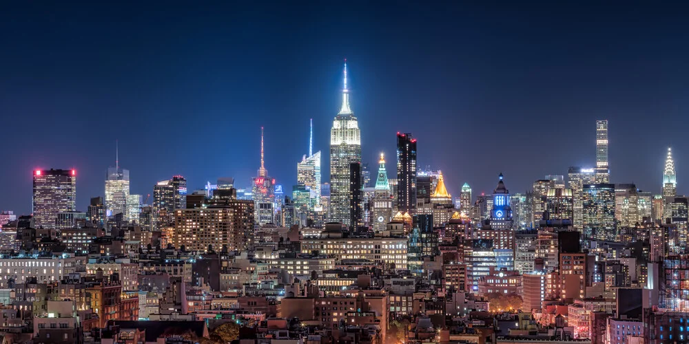 New York City Skyline bij nacht - Fineart fotografie door Jan Becke