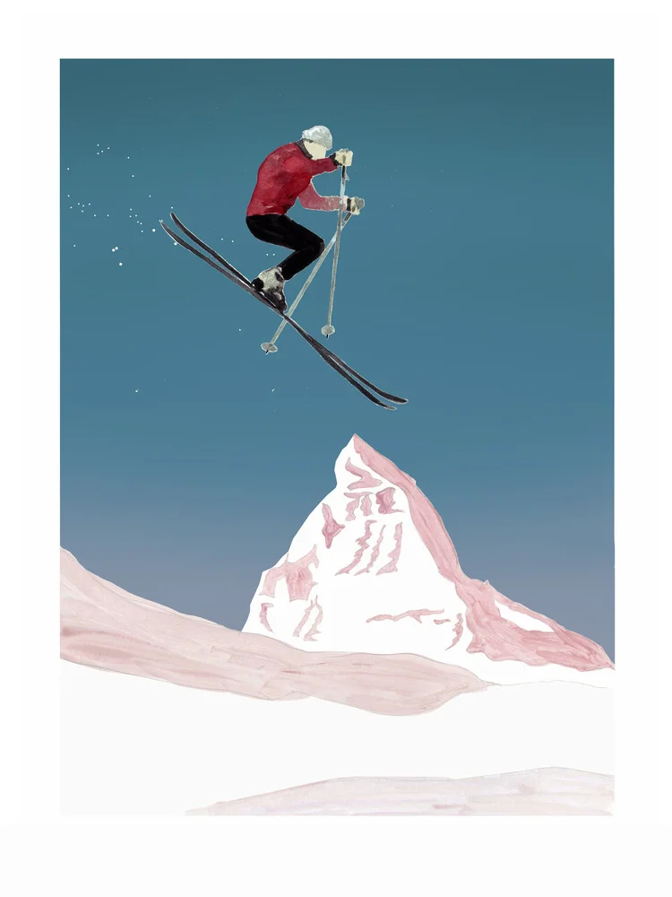 Mantika Mountain Love The Skier - fotokunst door Christina Wolff