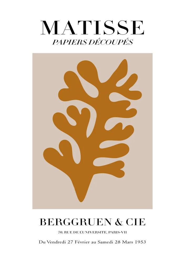 Matisse - Papiers Découpés, bruin botanisch ontwerp - Fineart fotografie door Art Classics