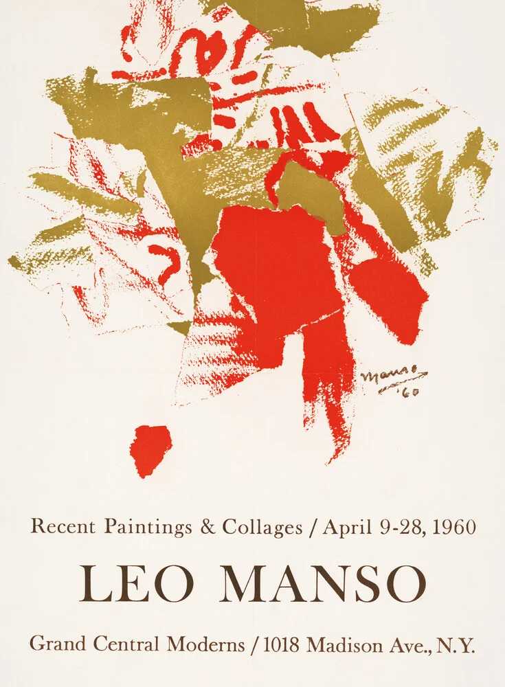 Leo Manso-tentoonstelling poster, 1960 - Fineart-fotografie door Art Classics