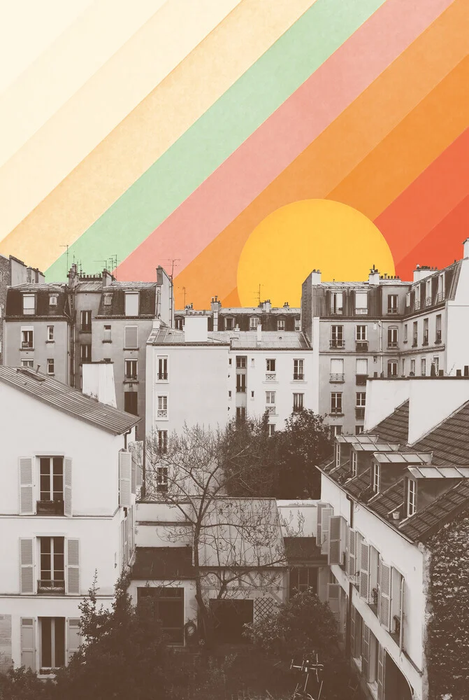 Regenbogenhimmel über Paris - fotokunst van Florent Bodart