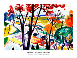Art Classics, Henry Lyman Saÿen: Landschapsbrug Huntingdon Valley - exh. affiche (Frankrijk, Europa)