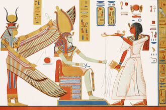 Vintage Collectie, Schilderijen gekopieerd uit het graf van Ramses IV (Egypte, Afrika)