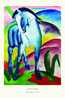 Kunstklassiekers, Franz Marc Tentoonstellingsprint - Blauw paard I