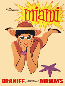 Vintage Collectie, Vintage Illustratie Miami (Verenigde Staten, Noord-Amerika)