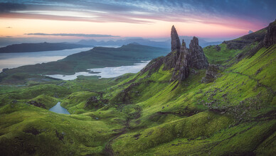 Jean Claude Castor, Isle of Skye Old Man of Storr Panorama - Verenigd Koninkrijk, Europa)