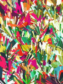 Uma Gokhale, Vonken van emoties, abstracte eclectische kleurrijke expressieschilderkunst