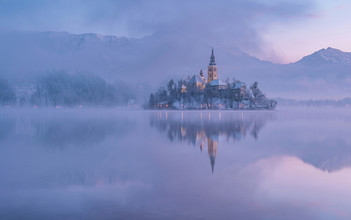 Aleš Krivec, Lake Bled op een winterochtend - Slovenië, Europa)