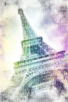 PARIJS Aquarel Eiffeltoren - Fineart fotografie door Melanie Viola