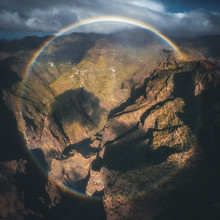 Jean Claude Castor, Tenerife Masca Valley Antenne met Rainbow 360 ° (Spanje, Europa)