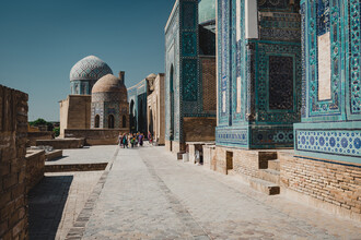 Eva Stadler, Shah-i-Zinda-ensemble, Samarkand (Oezbekistan, Azië)