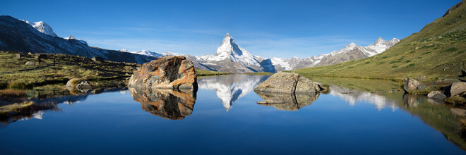Jan Becke, Stellisee en Matterhorn in de zomer (Zwitserland, Europa)