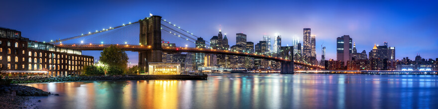 Jan Becke, Brooklyn Bridge bij nacht (Verenigde Staten, Noord-Amerika)