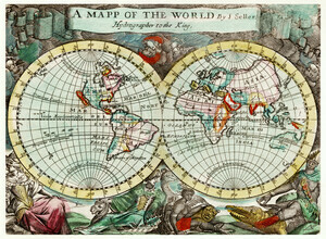 Vintage Nature Graphics, A Map of the World (Verenigd Koninkrijk, Europa)