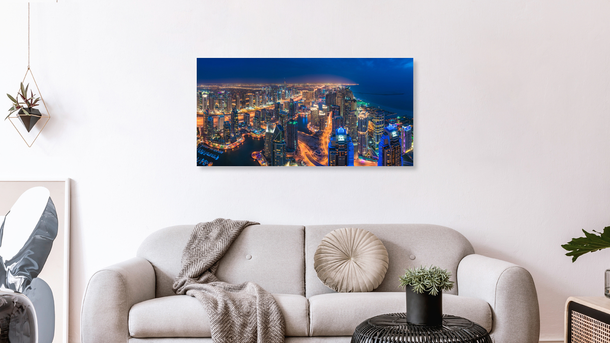 Jean Claude Castor Dubai Marina Skyline Panorama At Night Photocircle Net