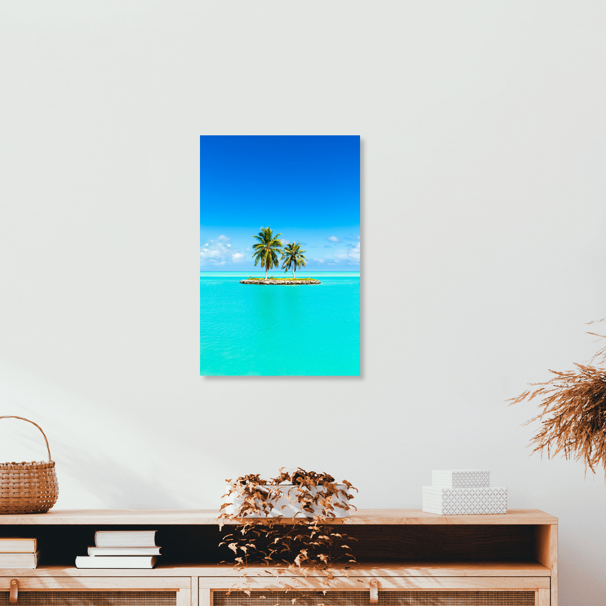 Gorgeous Sunset on a Tropical Island Beach Vacation 36x48 inches Canvas Art 