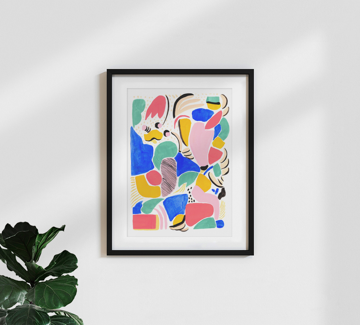 Flower Petals Blue Simple Painting Unique Art Poster Print A3 A2 A1 A0 Framed 
