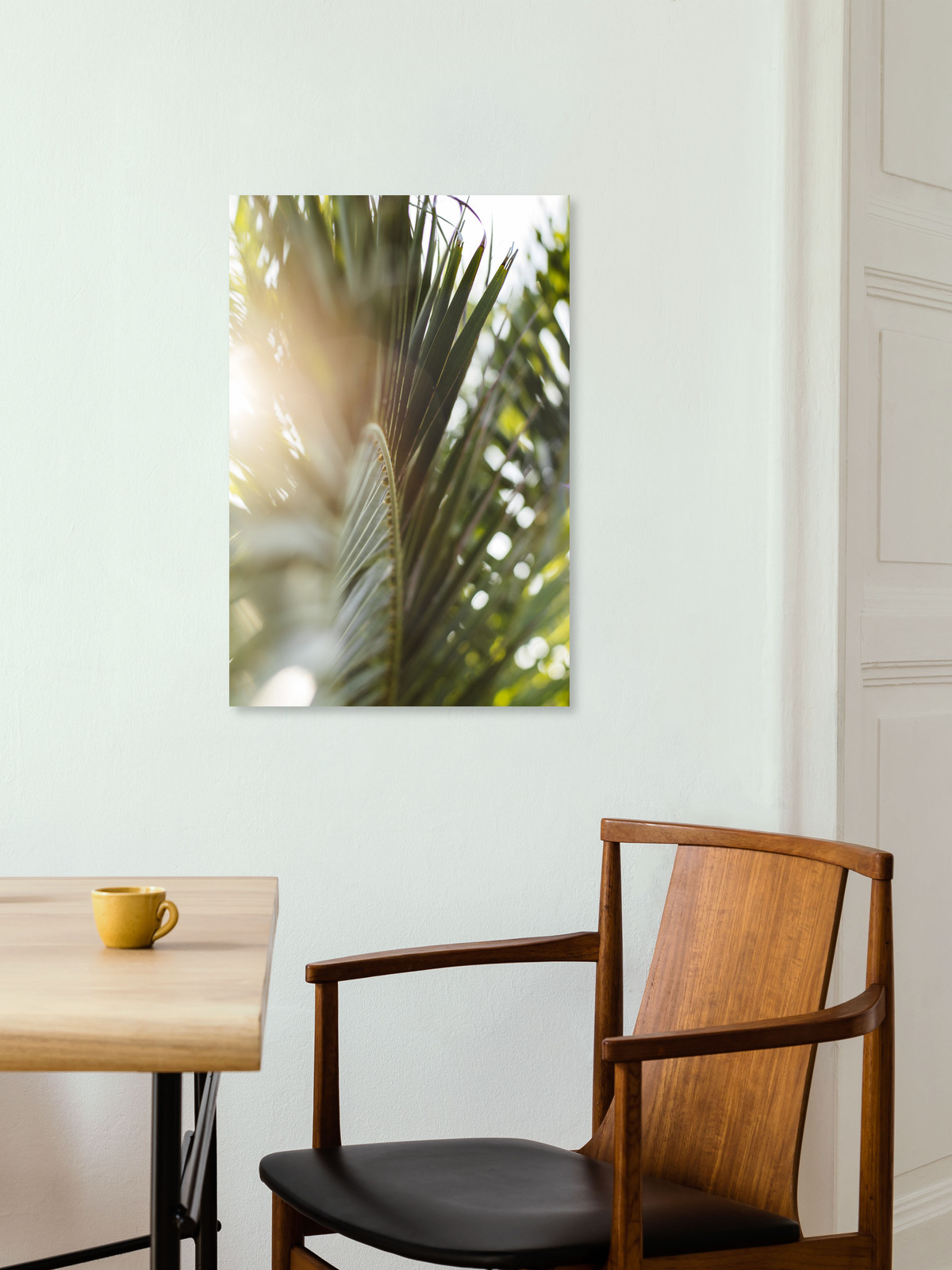 Nadja Jacke Fotokunst Palme Palmenwedel leuchtet im Nadja Jacke Fotokunst Palme Palmenwedel leuchtet im