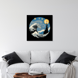 Mockup Great Starry Wave - Fotografia Fineart di Vincent Trinidad Arte