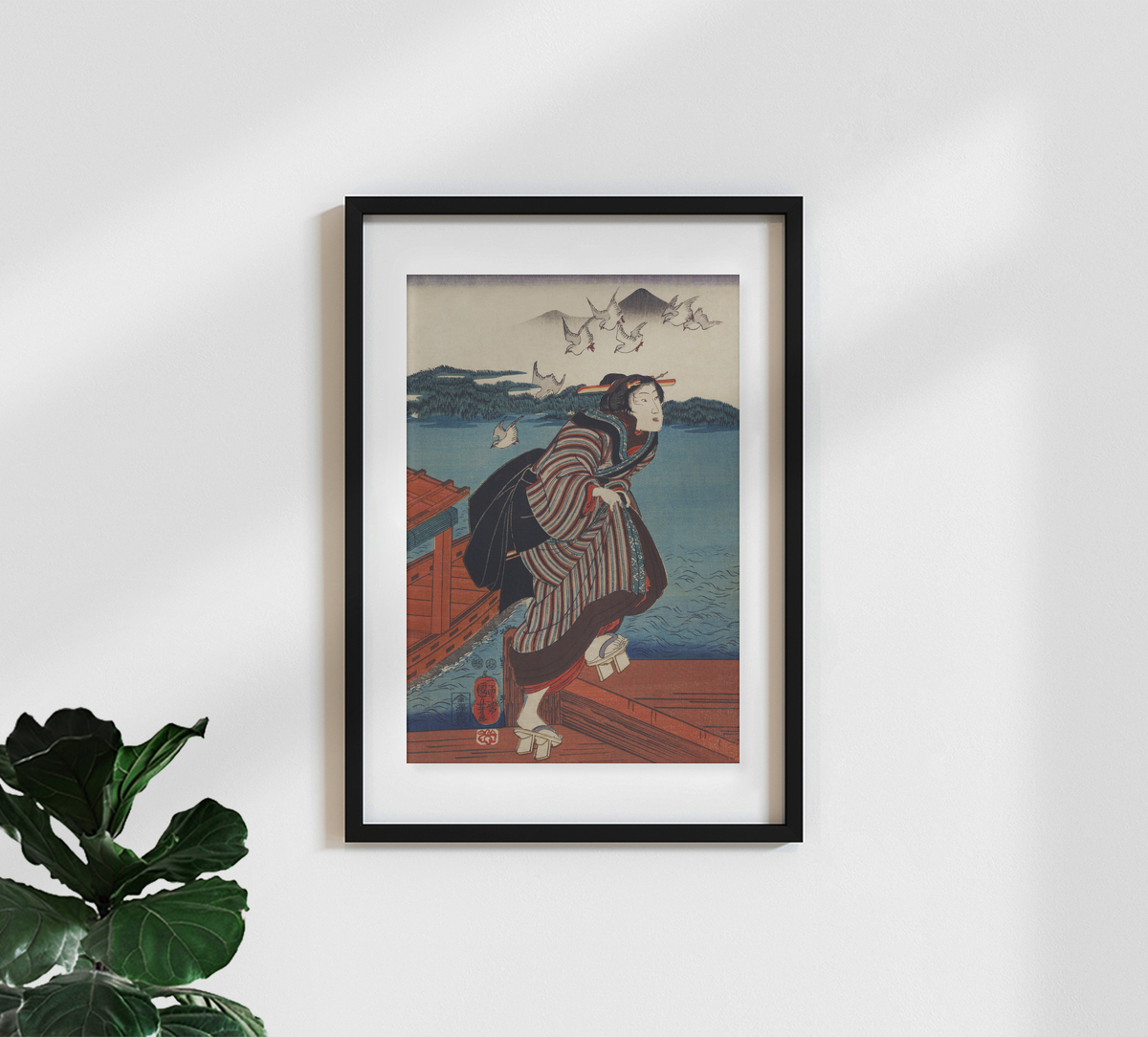 Japanese Vintage Art wall art - 'Utagawa Kuniyoshi: Sanbashi no Onna ...