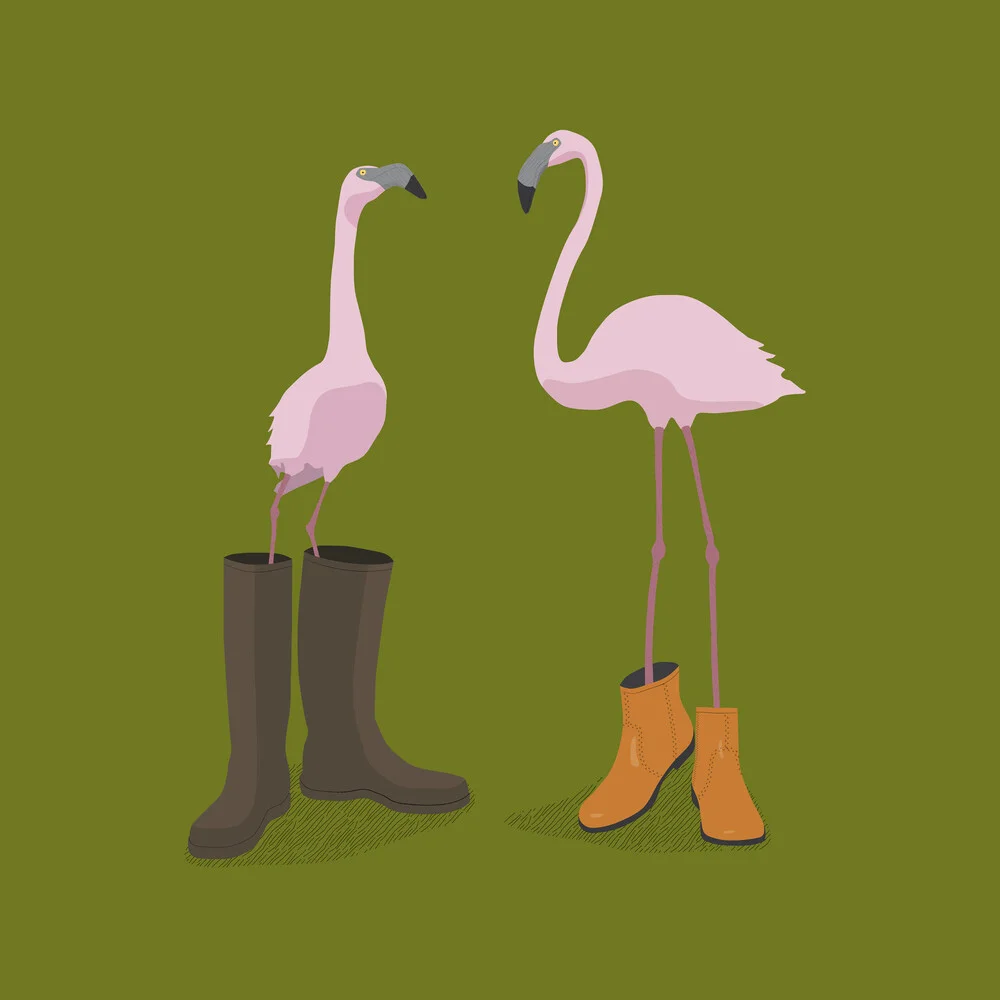 Fashion Flamingos - fotokunst von Florent Bodart