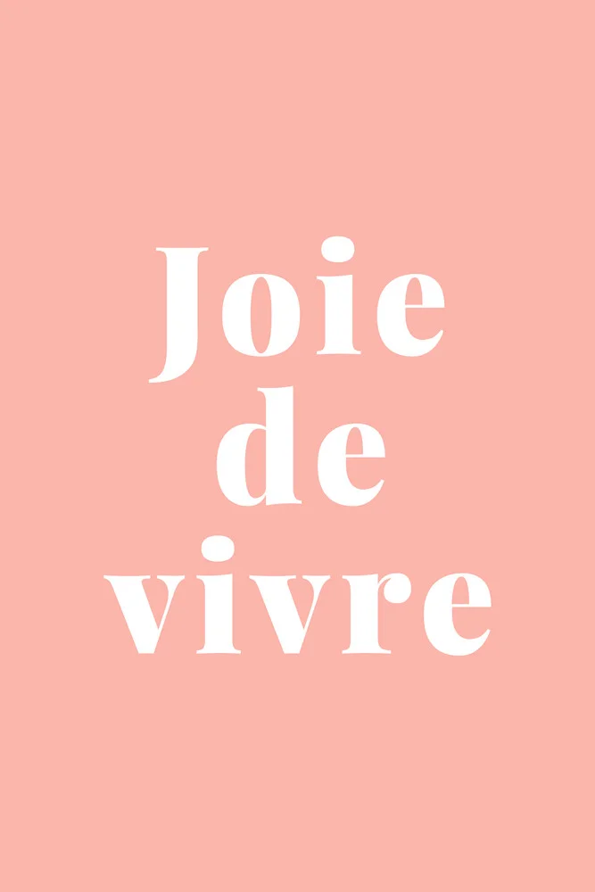 Joie de Vivre weiß auf rosa - fotokunst von Typo Art
