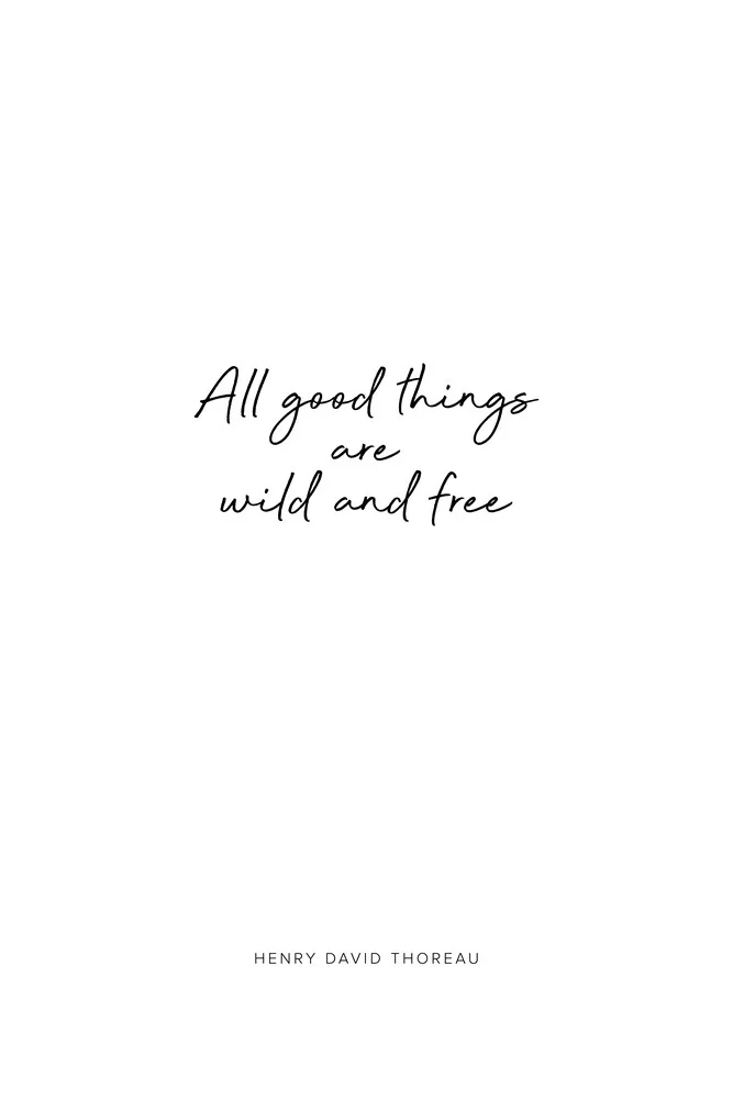 All good things are wild and free - fotokunst von Typo Art