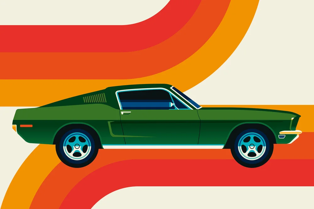 Green Vintage Sports Car - fotokunst von Bo Lundberg