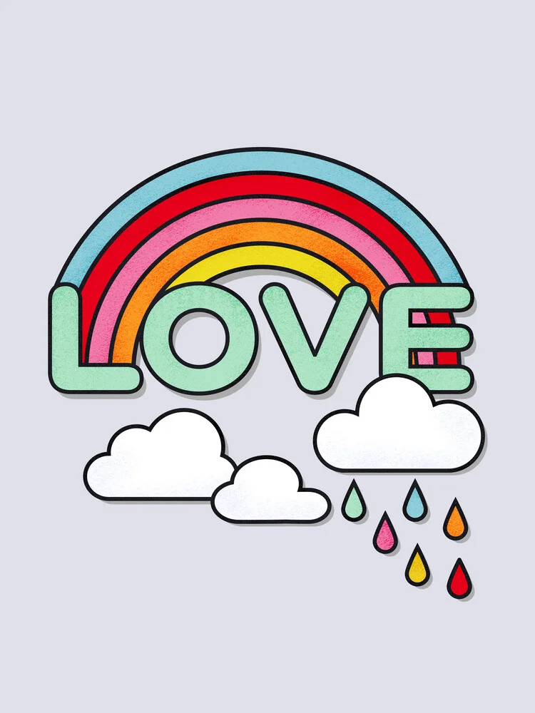 Rainbow Love Typography - fotokunst von Ania Więcław