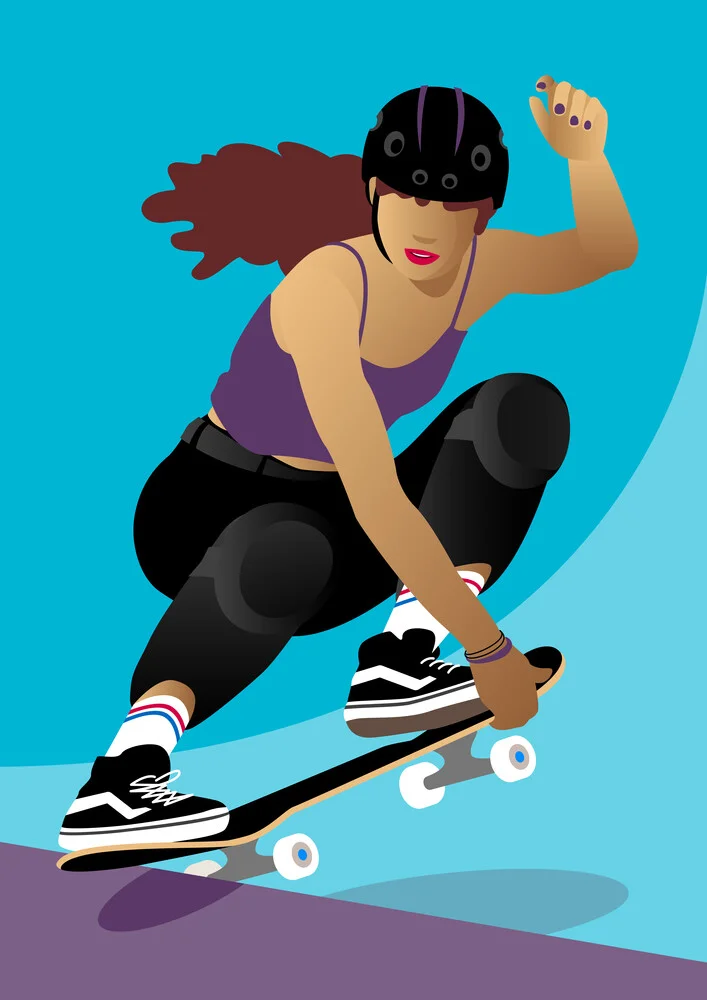 Mädchen mit Skateboard - fotokunst von Pia Kolle