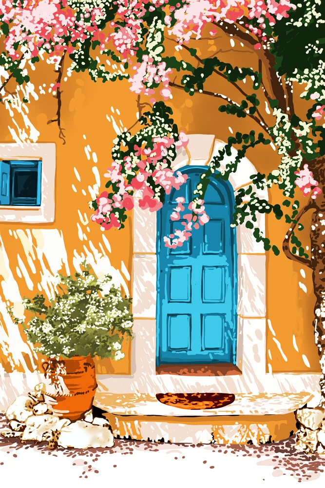 Oh The Places You Will Go, Summer Travel Spain Greece Painting - fotokunst von Uma Gokhale