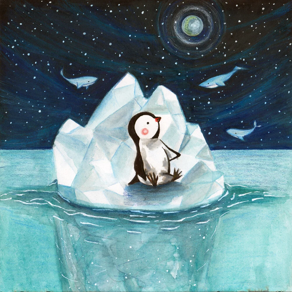Penguin on iceberg - fotokunst von Marta Casals Juanola