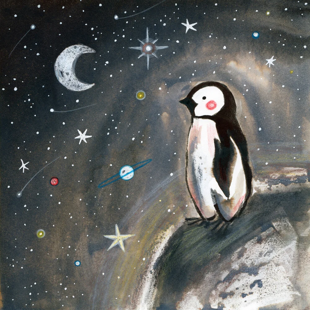 Penguin and moon - fotokunst von Marta Casals Juanola