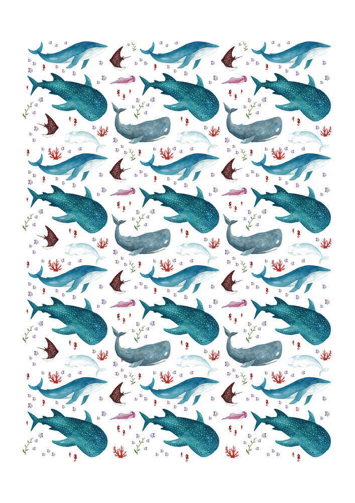 Whales print - fotokunst von Marta Casals Juanola