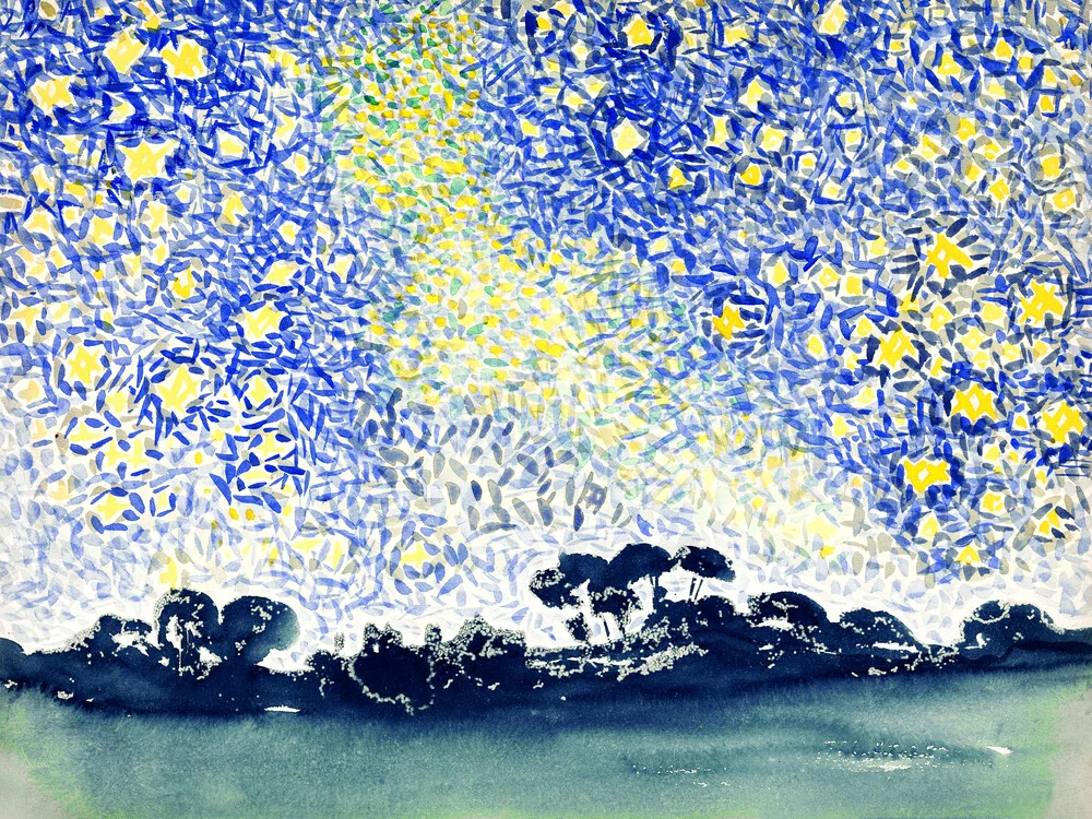 Henri-Edmond-Cross: Landschaft mit Sternen - fotokunst von Art Classics