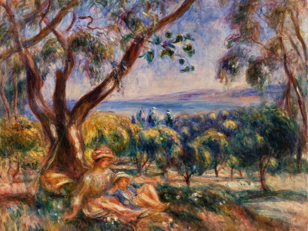 Pierre-Auguste Renoir: Landschaft mit Figuren bei Cagnes - fotokunst von Art Classics