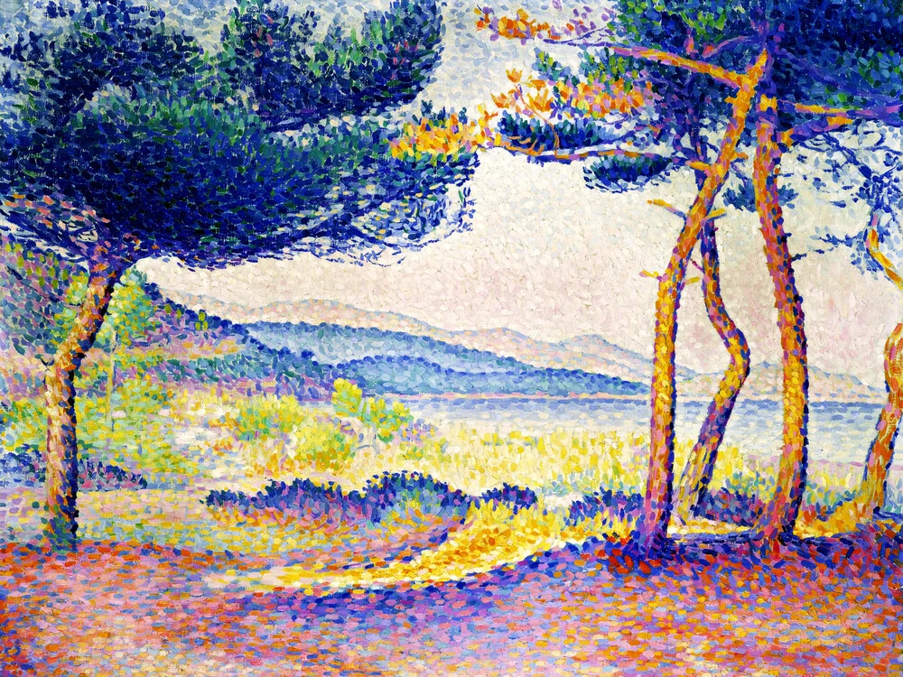 Henri-Edmond Cross: Kiefern am Ufer - fotokunst von Art Classics