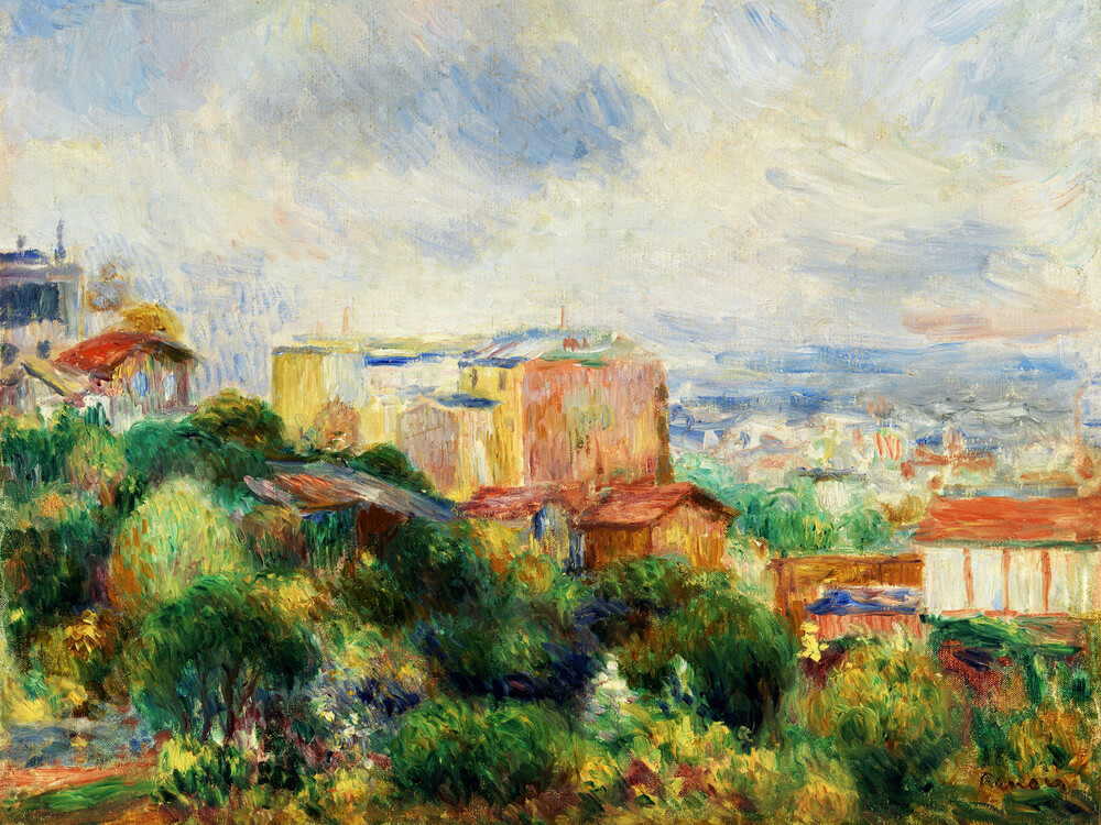 Pierre-Auguste Renoir: Vue de Montmartre - fotokunst von Art Classics