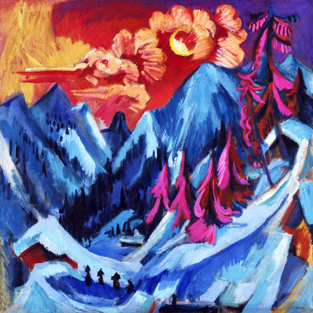 Ernst Ludwig Kirchner: Winterlandschaft im Mondschein (1919) - fotokunst von Art Classics