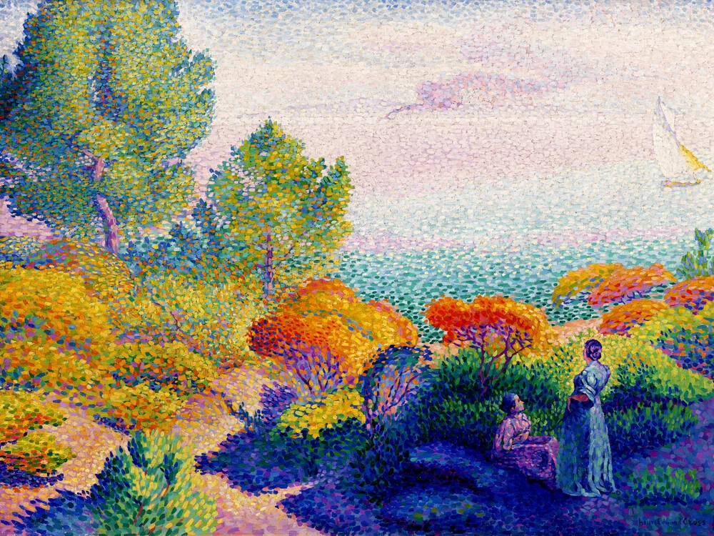 Henri-Edmond Cross: Zwei Frauen am Ufer - fotokunst von Art Classics