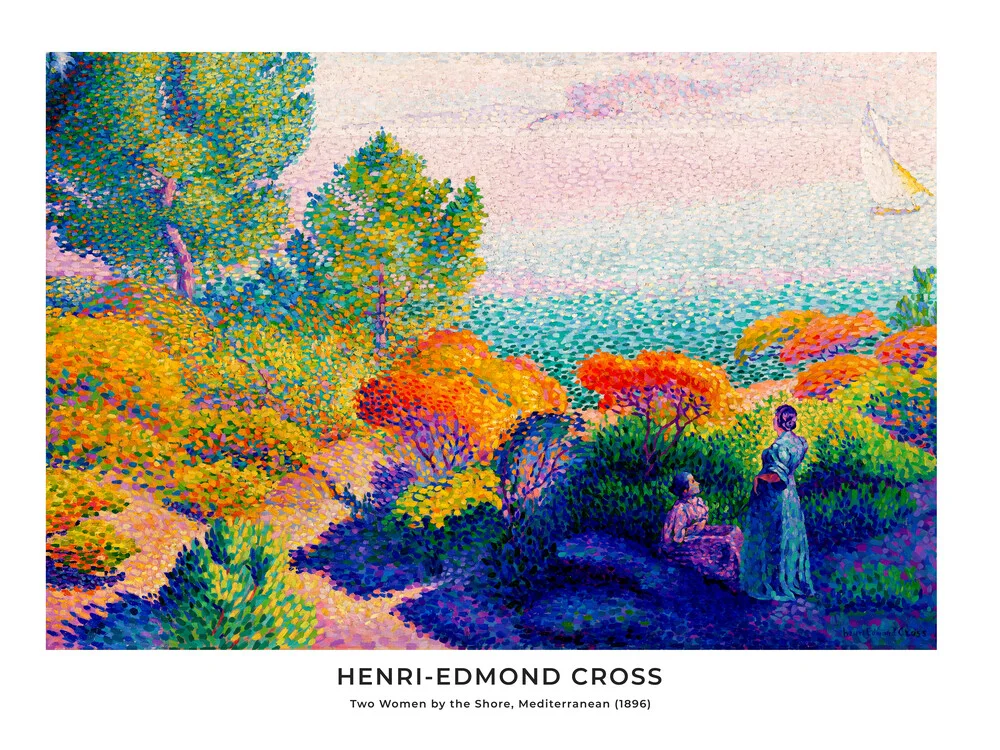 Henri-Edmond Cross: Two Women by the Shore - exhibition poster - Fineart photography by Art Classics