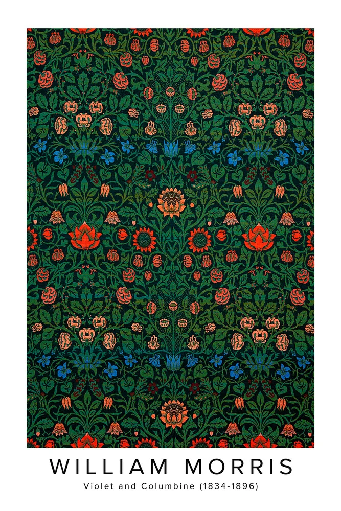 William Morris: Violet and Columbine - exhibition poster - Fineart photography by Art Classics