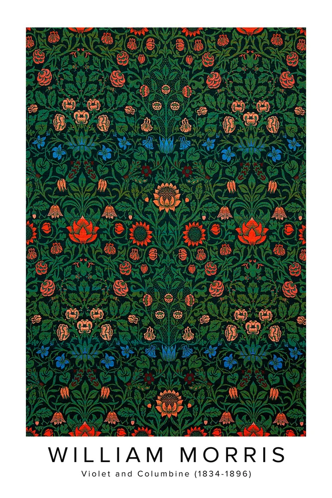 William Morris: Violett und Akelei - Ausstellungsposter - fotokunst von Art Classics